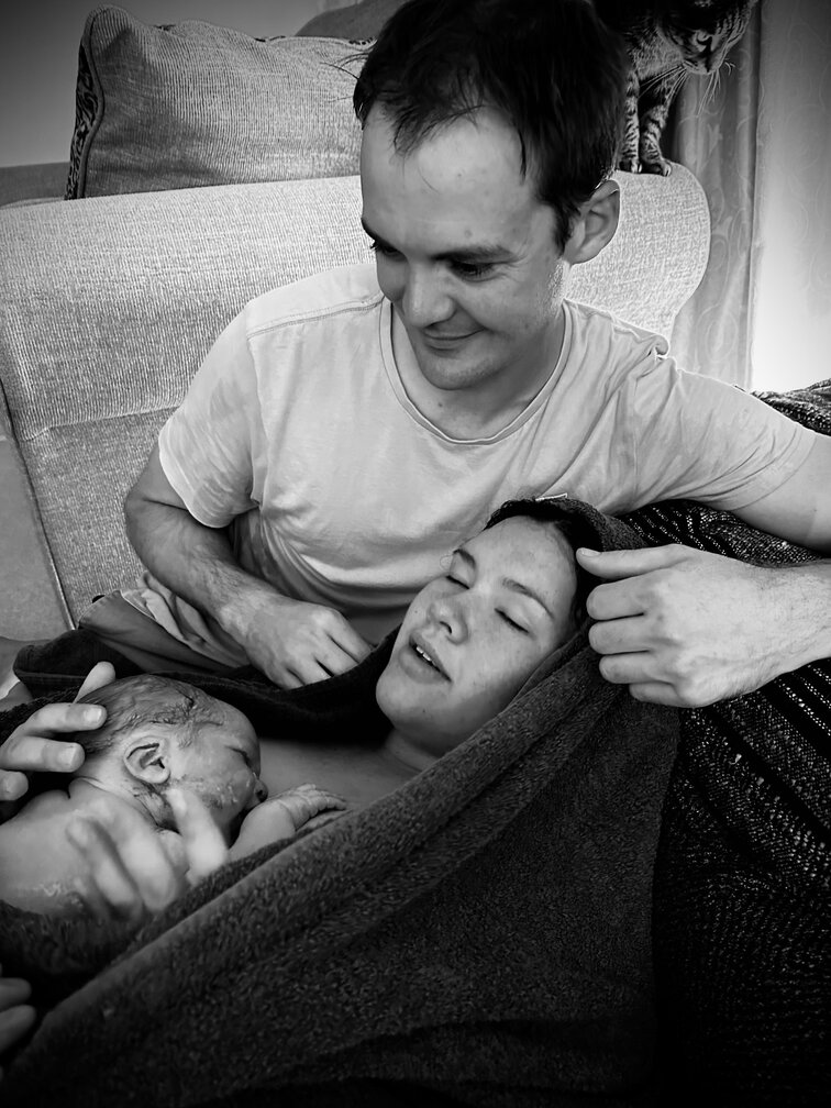 Baby's head being born